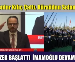 Teğmenler Kılıç Çattı. Kürsüden Selam Çaktı